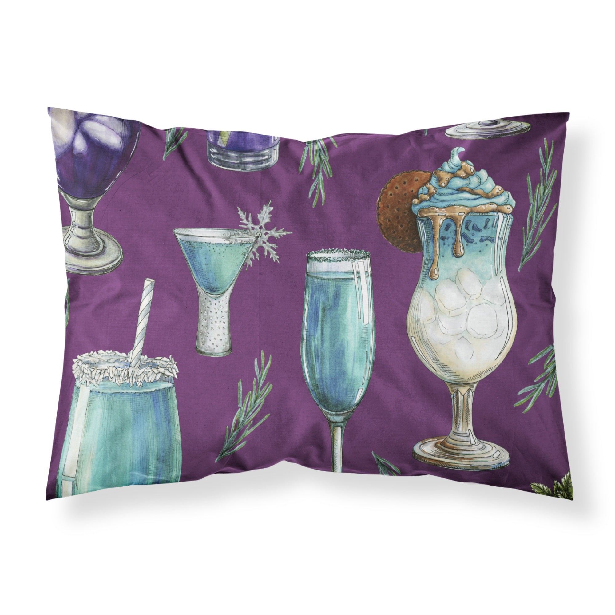 'Caroline'S Treasures Drinks And Cocktails Purple Pillowcase, Standard, Multicolor'