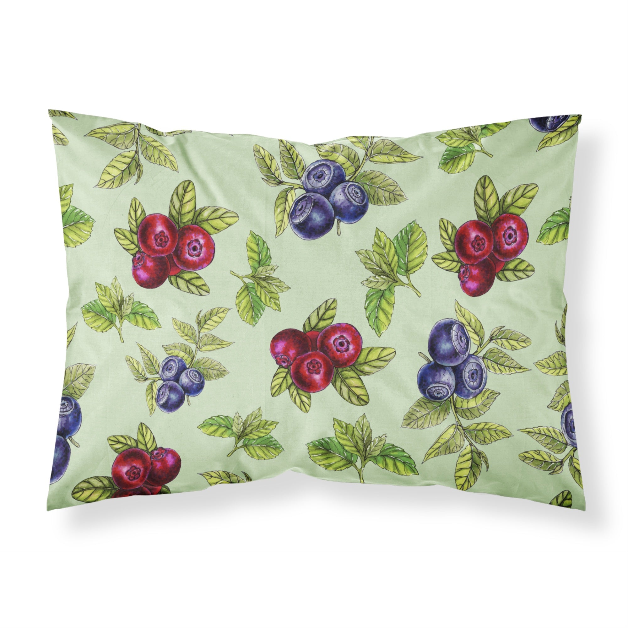 'Caroline'S Treasures Berries In Green Pillowcase, Standard, Multicolor'