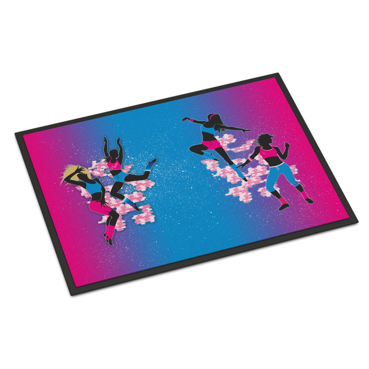 CarolineS Treasures Hip Hop In Pink Blue Doormat 18 H X 27 W Inch  Inch  Multicolor