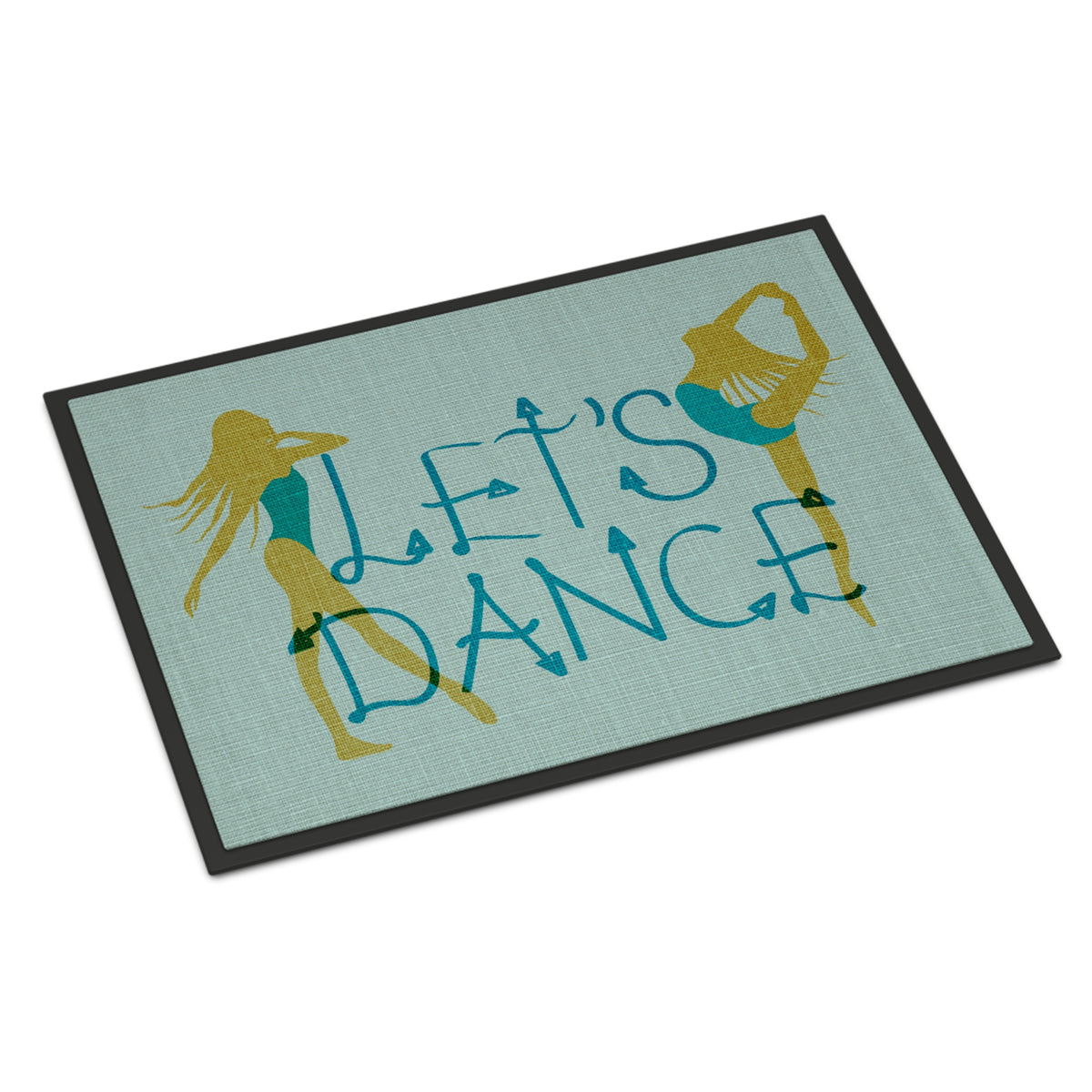 CarolineS Treasures LetS Dance Linen Teal Doormat 18 H X 27 W Inch  Inch  Multicolor