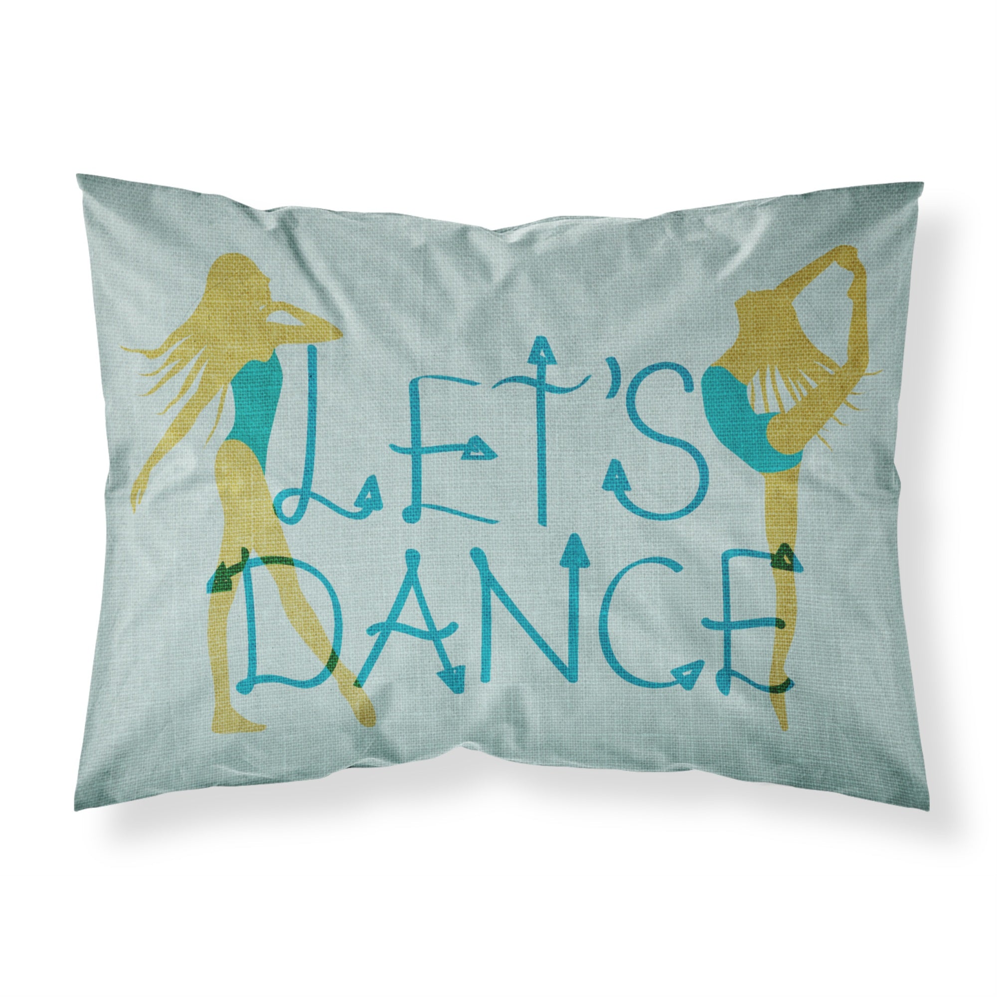 'Caroline'S Treasures Let'S Dance Linen Teal Printed, Polyester, 250 Thread Count, Envelope Closure Pillowcase, Standard, Multi