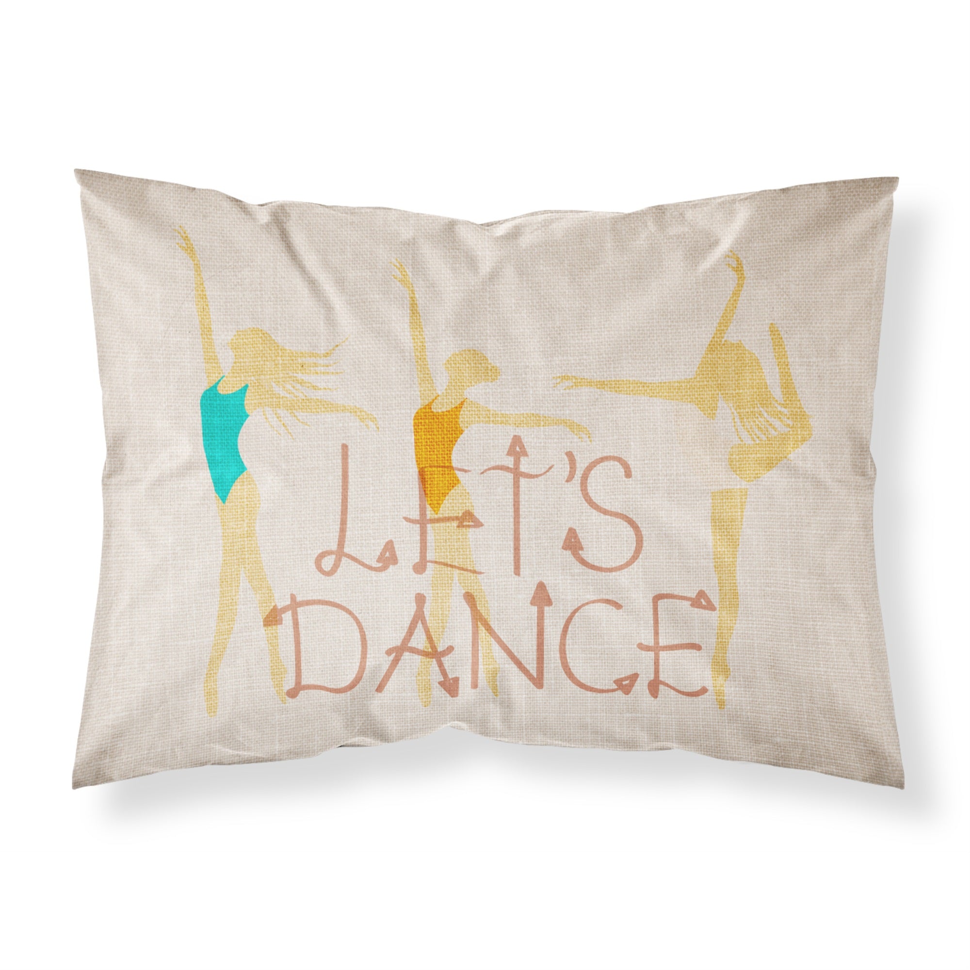 'Caroline'S Treasures Let'S Dance Linen Light Printed, Polyester, 250 Thread Count, Envelope Closure Pillowcase, Standard, Mult