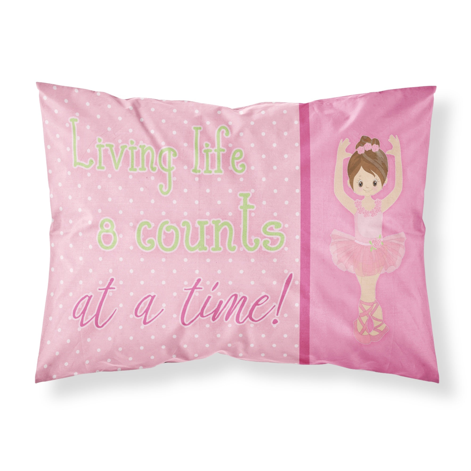 'Caroline'S Treasures Ballet In 8 Counts Brunette Pillowcase, Standard, Multicolor'