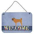 CarolineS Treasures Pug Welcome Metal Print, 8 X 12, Multicolor
