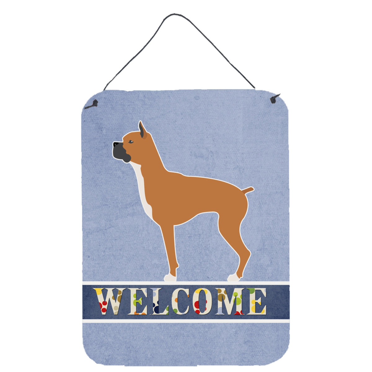 CarolineS Treasures Boxer Welcome Metal Print, 16 X 12, Multicolor