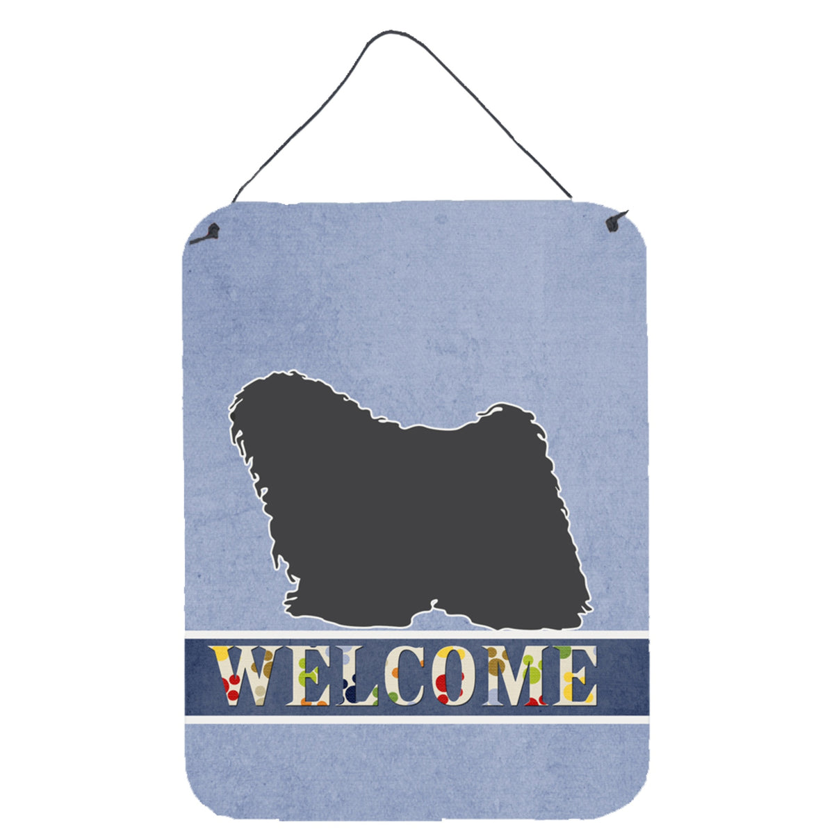 CarolineS Treasures Puli Welcome Metal Print, 16 X 12, Multicolor
