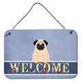 CarolineS Treasures Pug Fawn Welcome Metal Print, 8 X 12, Multicolor