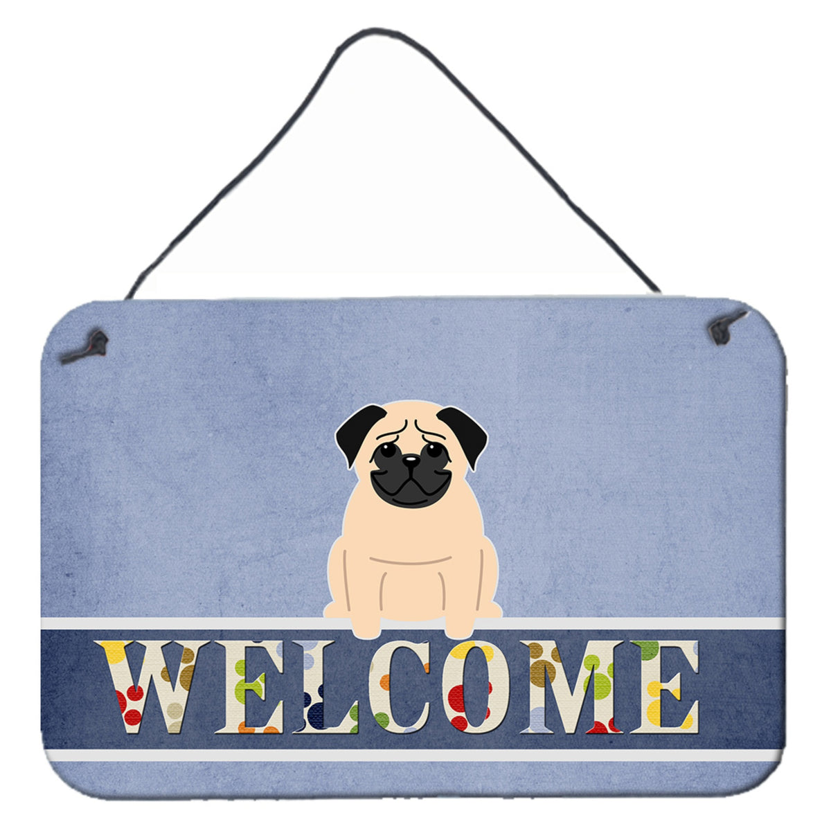 CarolineS Treasures Pug Fawn Welcome Metal Print, 8 X 12, Multicolor