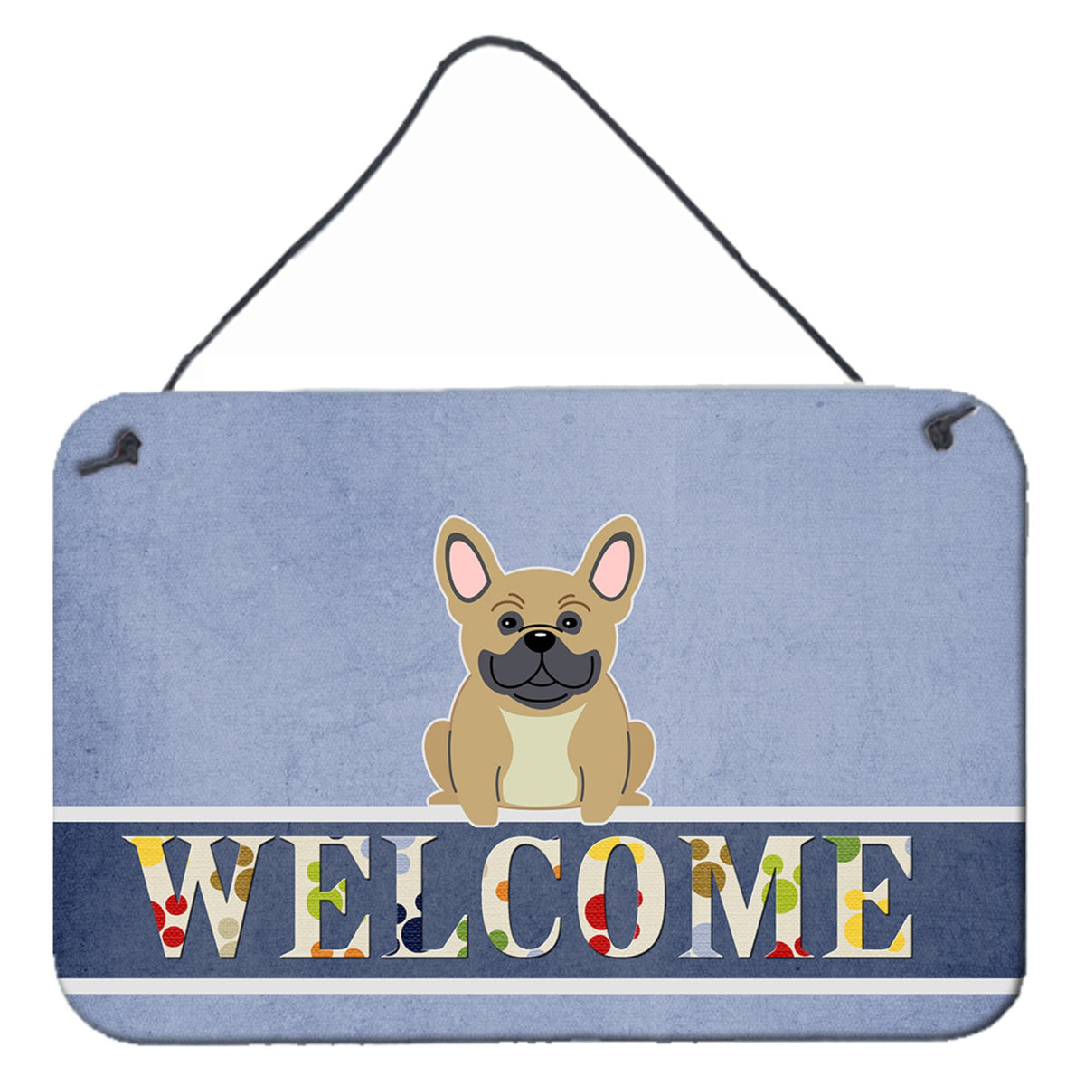 CarolineS Treasures Welcome French Bulldog Cream Metal Print, 8 X 12