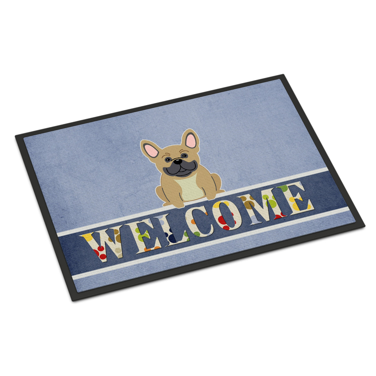 CarolineS Treasures Bb5591Mat French Bulldog Cream Welcome Doormat, 18 X 27, Multicolor