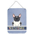 CarolineS Treasures French Bulldog Black White Welcome Metal Print, 16 X 12, Multicolor