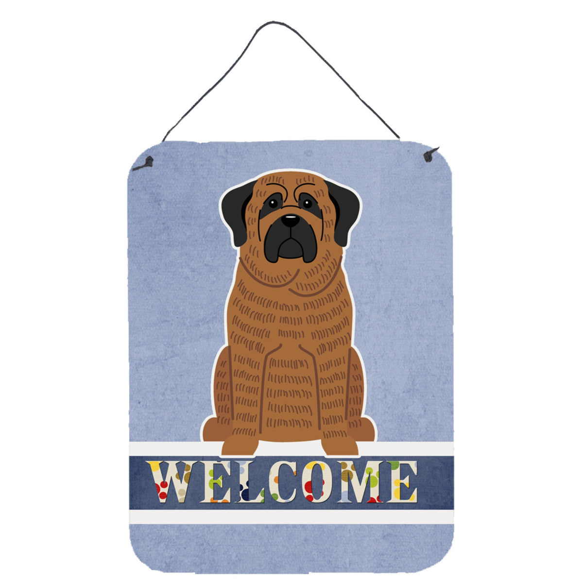 CarolineS Treasures Mastiff Brindle Welcome Metal Print, 16 X 12, Multicolor