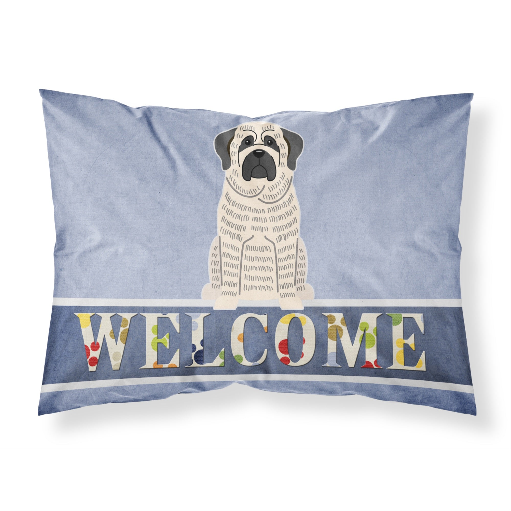 'Caroline'S Treasures Mastiff Brindle White Welcome Pillowcase, Standard, Multicolor'