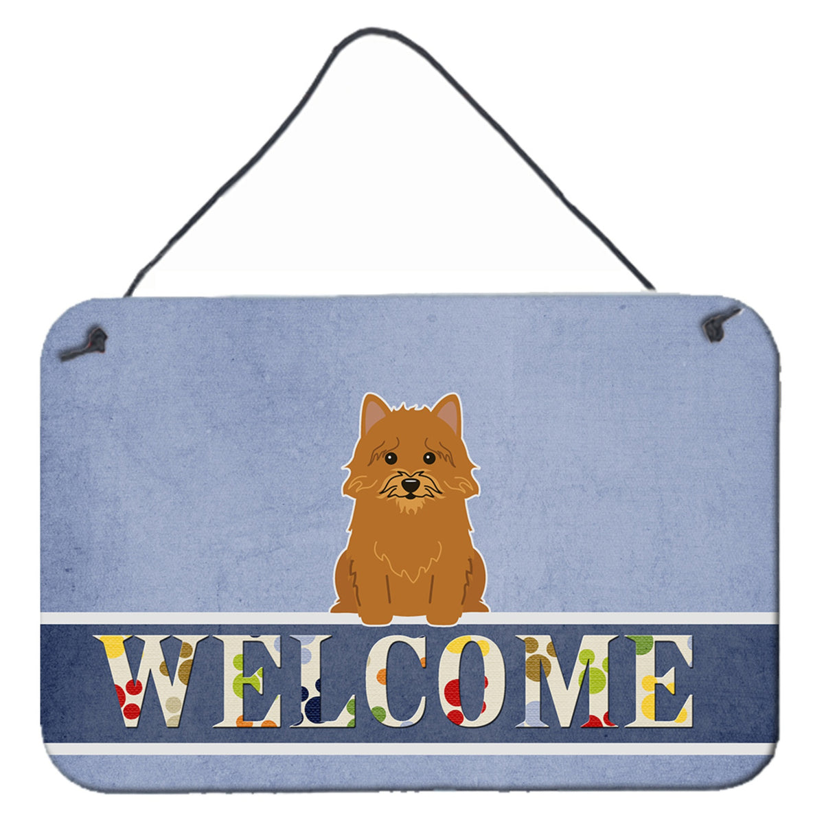 CarolineS Treasures Norwich Terrier Welcome Metal Print, 8 X 12, Multicolor