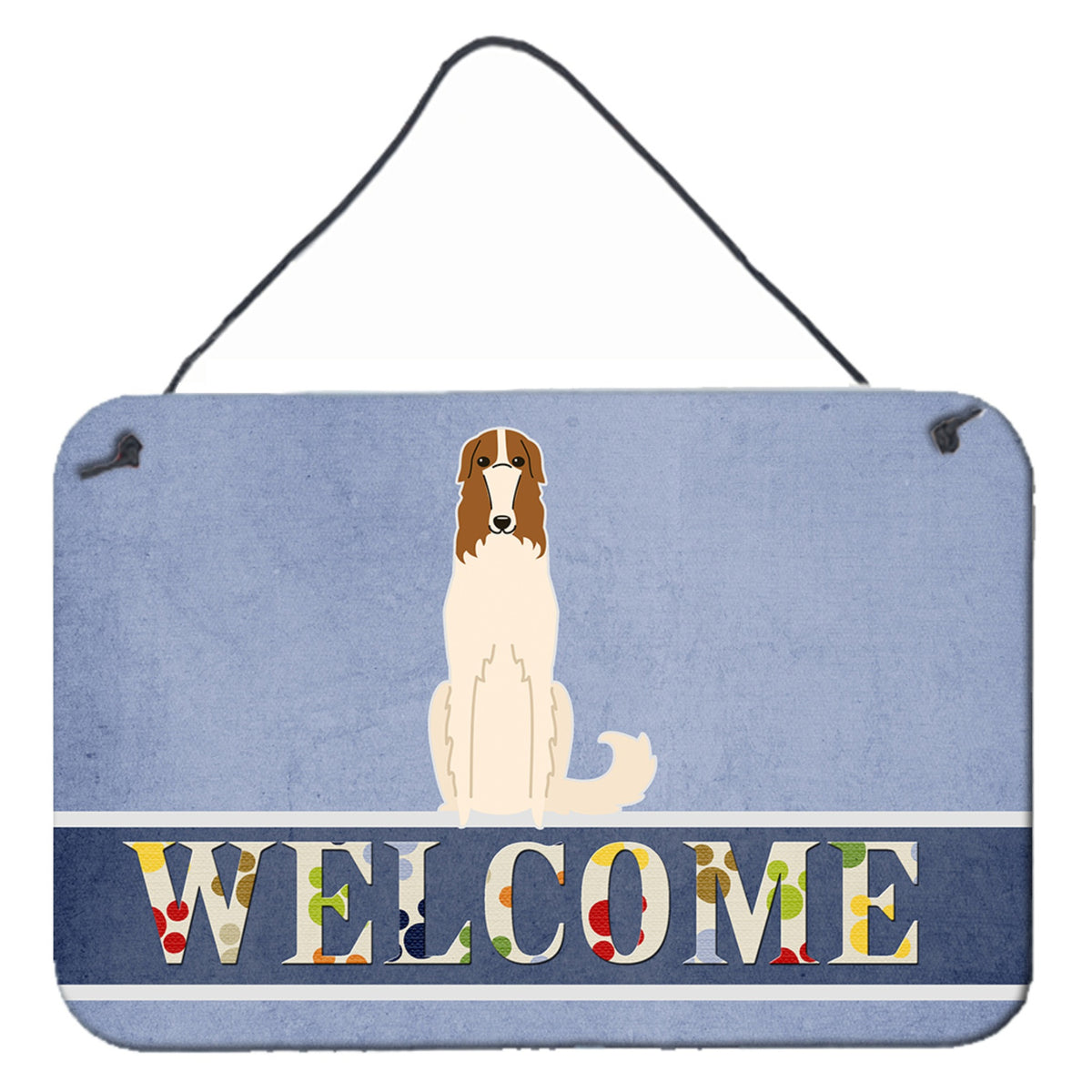 CarolineS Treasures Welcome Borzoi Metal Print, 8 X 12