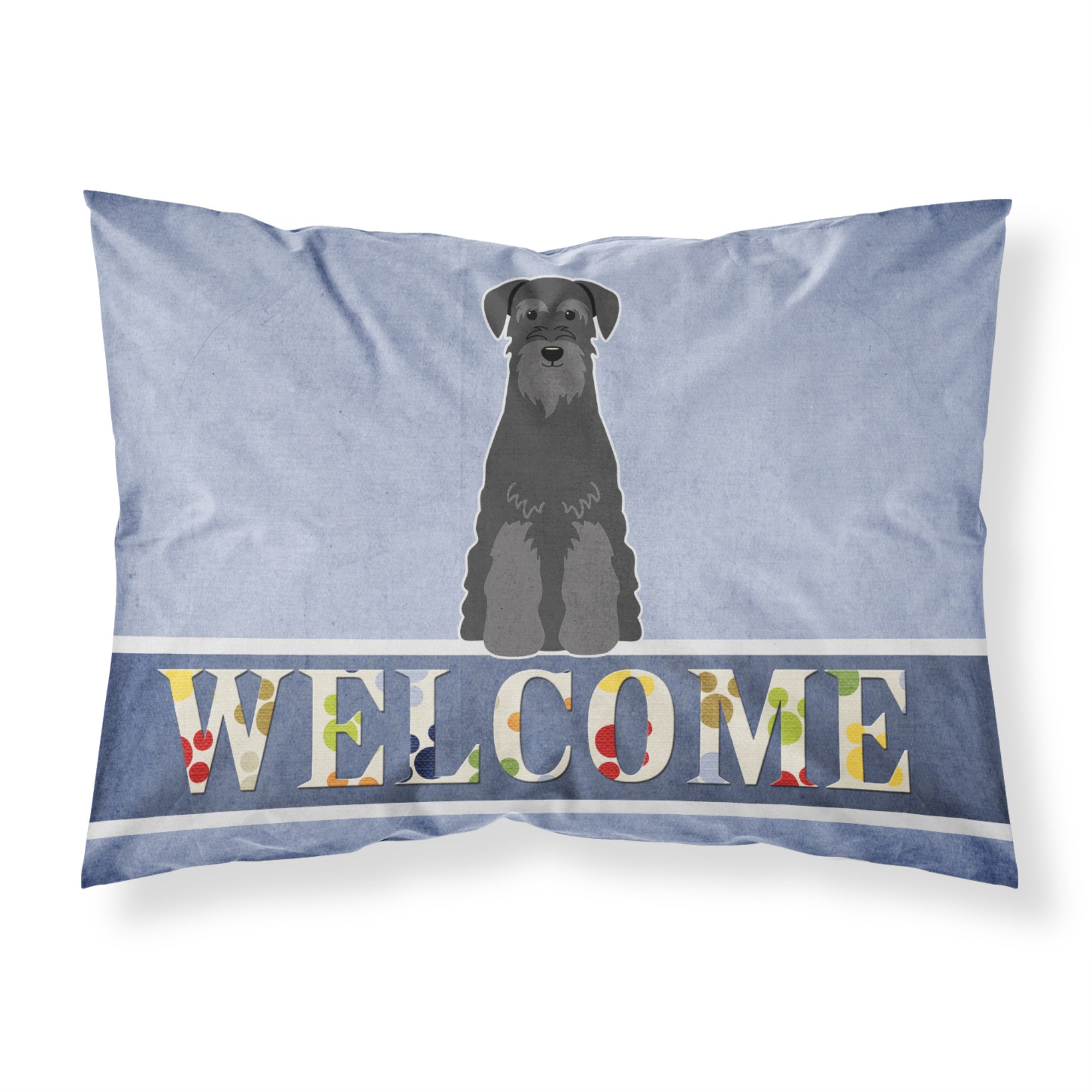 'Caroline'S Treasures Standard Schnauzer Black Welcome Printed, Polyester, 250 Thread Count, Envelope Closure Pillowcase, Stand