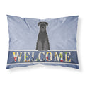 'Caroline'S Treasures Standard Schnauzer Black Welcome Printed, Polyester, 250 Thread Count, Envelope Closure Pillowcase, Stand