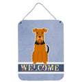 CarolineS Treasures Airedale Welcome Metal Print, 16 X 12, Multicolor