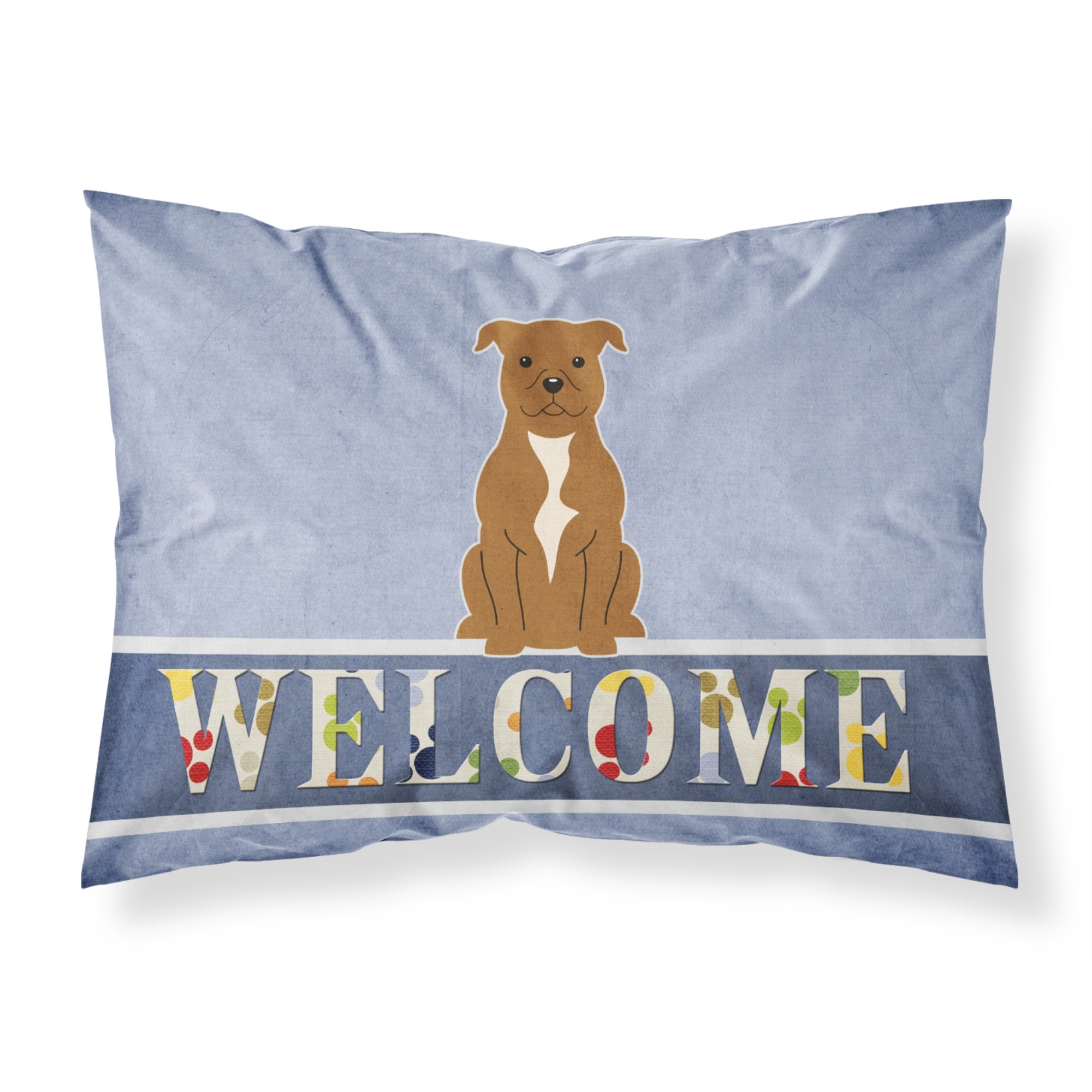 'Caroline'S Treasures Staffordshire Bull Terrier Brown Pillowcase, Standard, Multicolor'