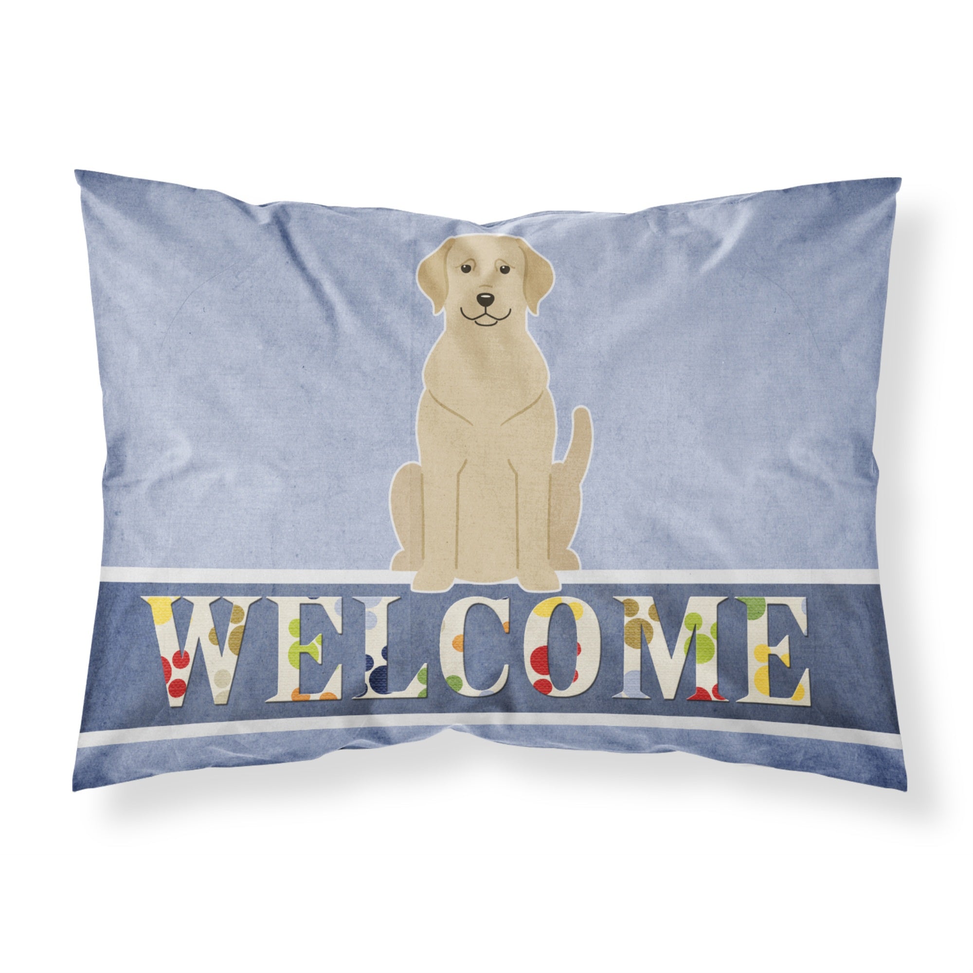 'Caroline'S Treasures Yellow Labrador Welcome Printed, Polyester, 250 Thread Count, Envelope Closure Pillowcase, Standard, Mult