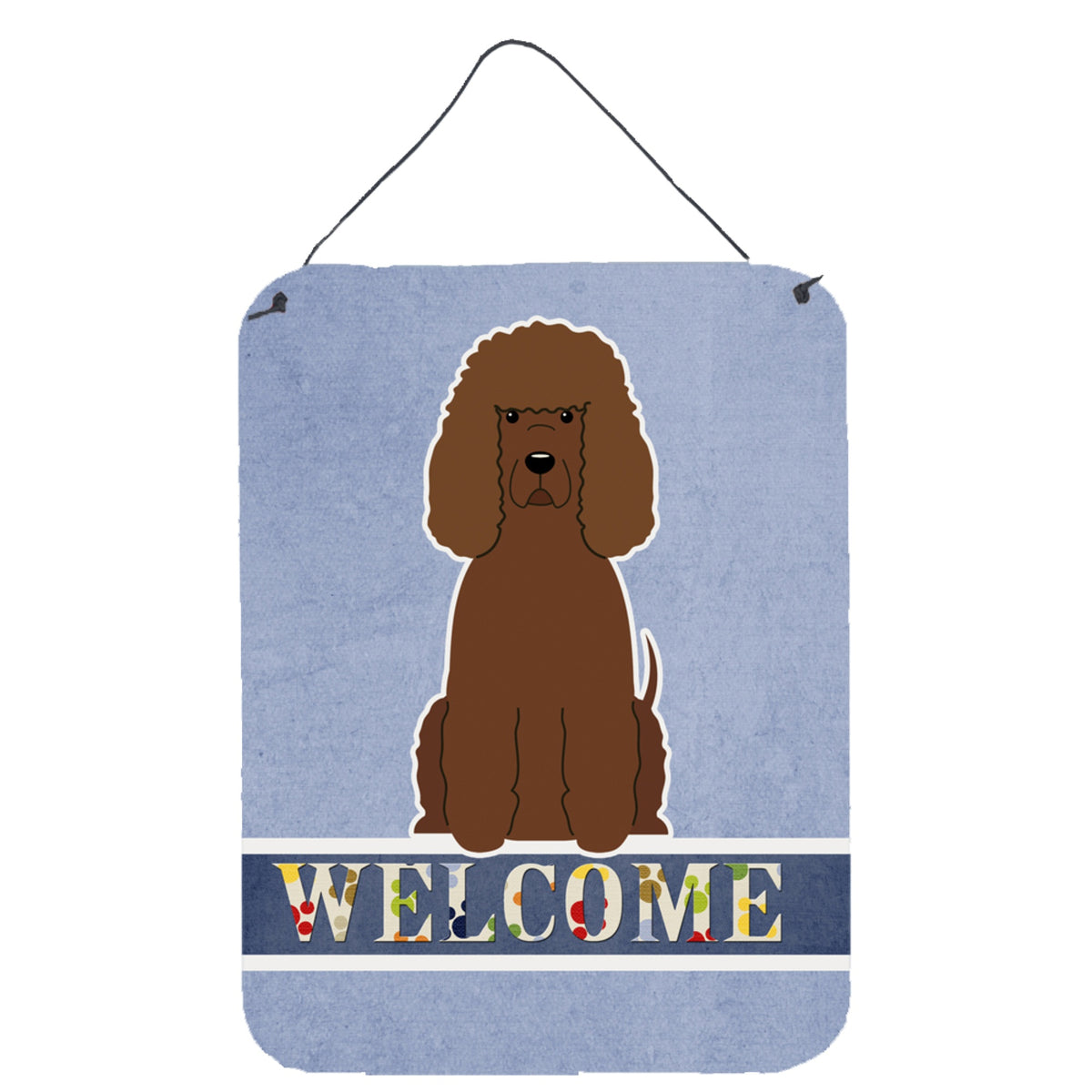 CarolineS Treasures Irish Water Spaniel Welcome Metal Print, 16 X 12, Multicolor
