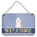 CarolineS Treasures Welcome Poodle White Metal Print, 8 X 12