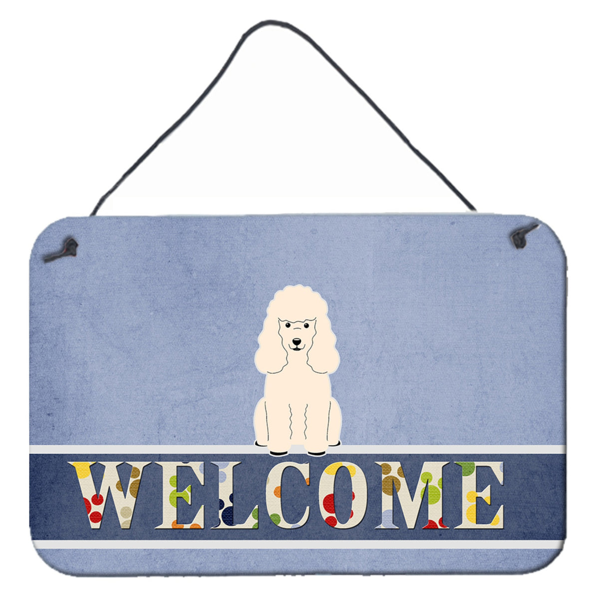 CarolineS Treasures Welcome Poodle White Metal Print, 8 X 12