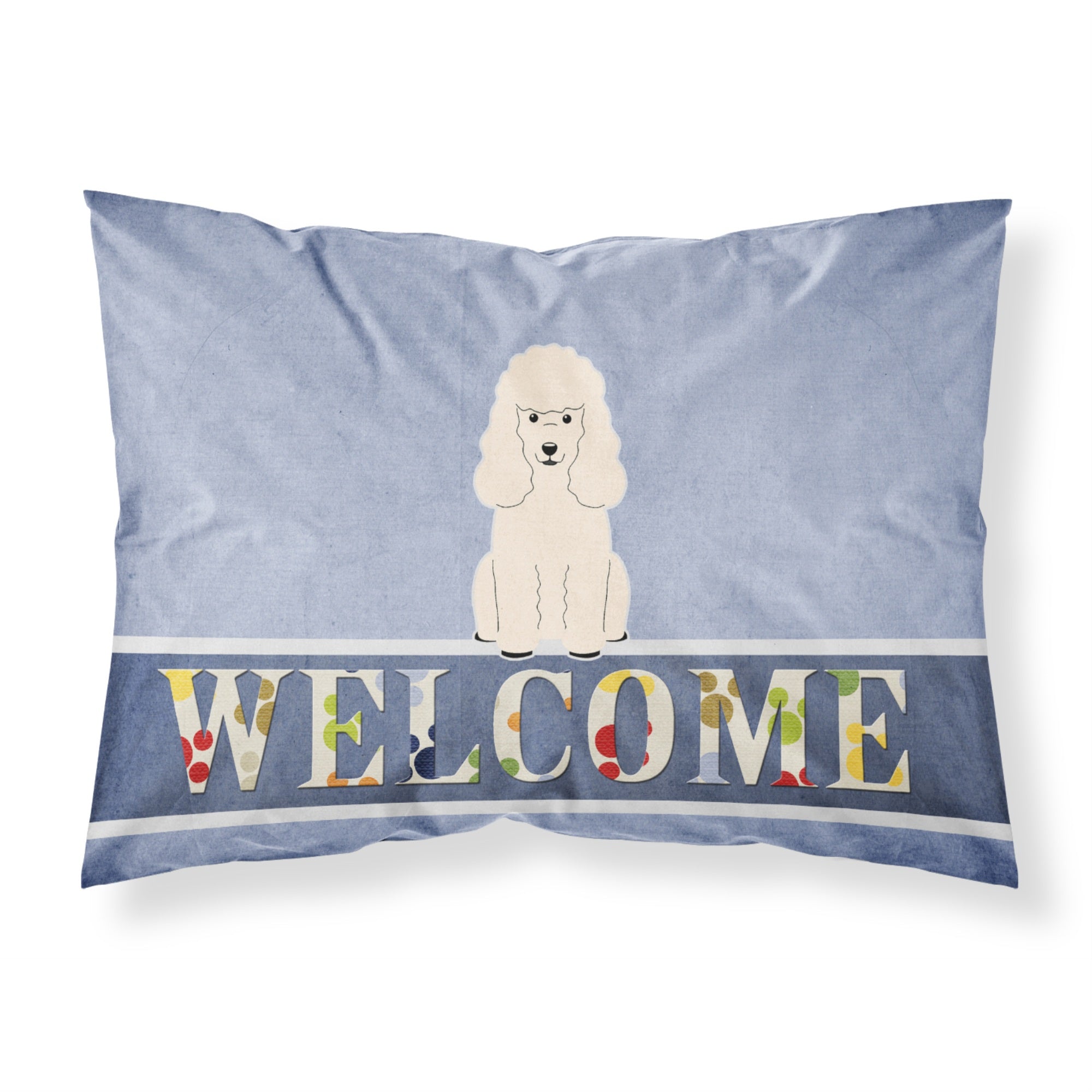 'Caroline'S Treasures Poodle White Welcome Printed, Polyester, 250 Thread Count, Envelope Closure Pillowcase, Standard, Multico