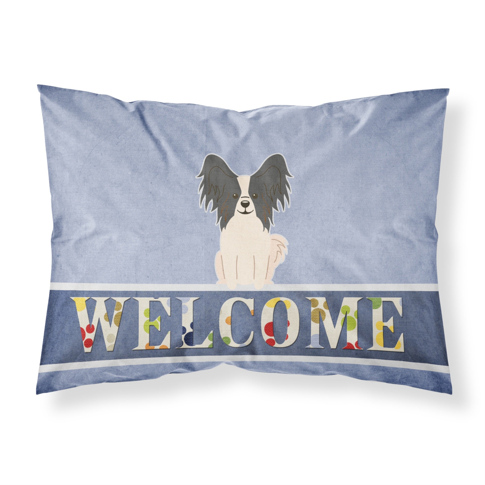 'Caroline'S Treasures Papillon Black White Welcome Pillowcase, Standard, Multicolor'