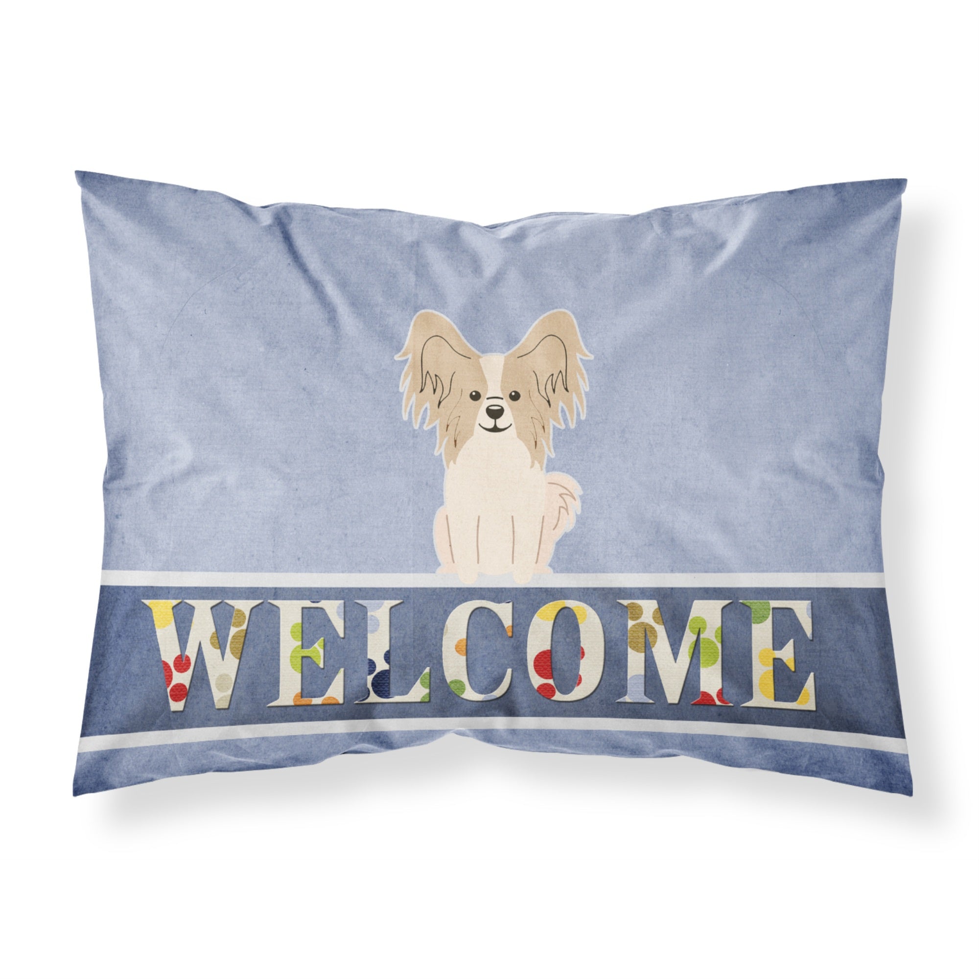 'Caroline'S Treasures Papillon Sable White Welcome Printed, Polyester, 250 Thread Count, Envelope Closure Pillowcase, Standard,