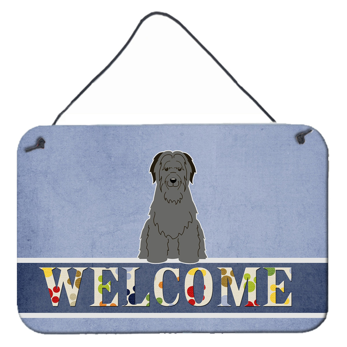CarolineS Treasures Welcome Briard Black Metal Print, 8 X 12