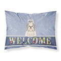 'Caroline'S Treasures ''Shih Tzu Silver White Welcome'' Printed, Polyester Envelope Closure Pillowcase, Standard, Multicolo