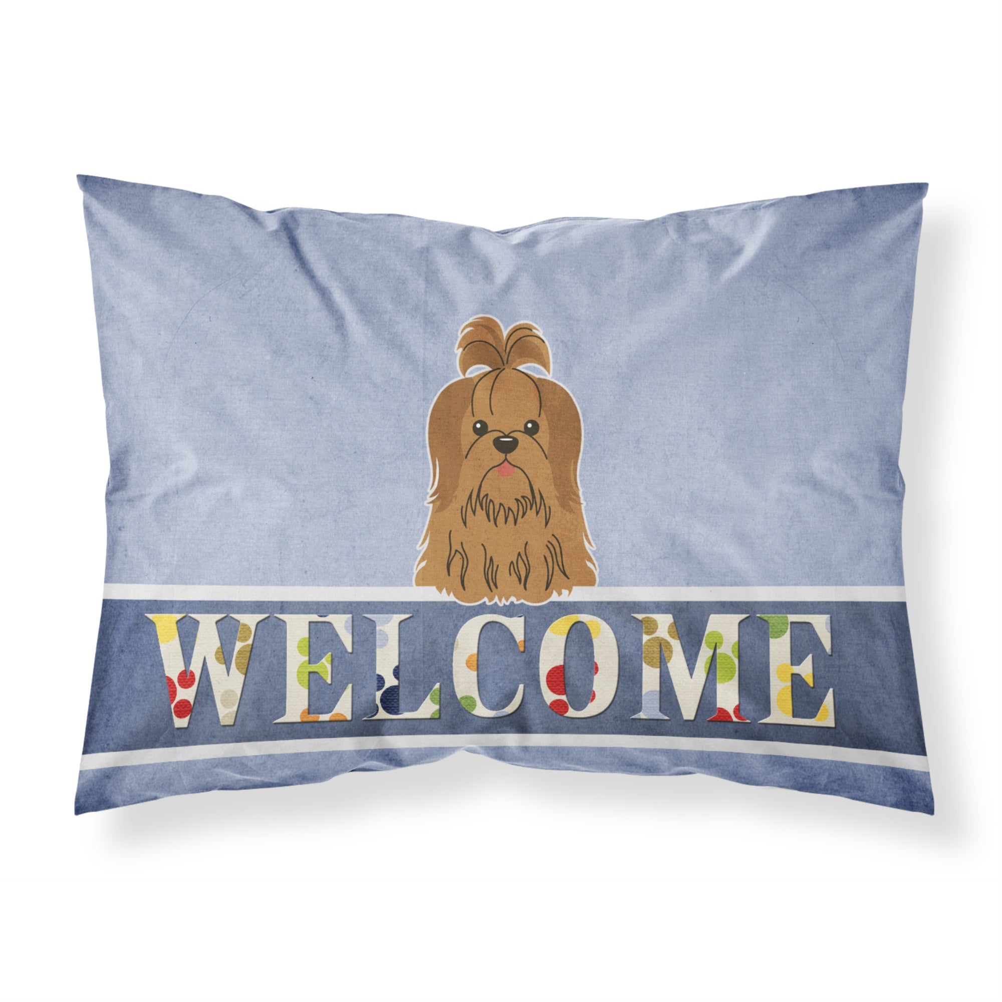 'Caroline'S Treasures Shih Tzu Silver Chocolate Welcome Pillowcase, Standard,'
