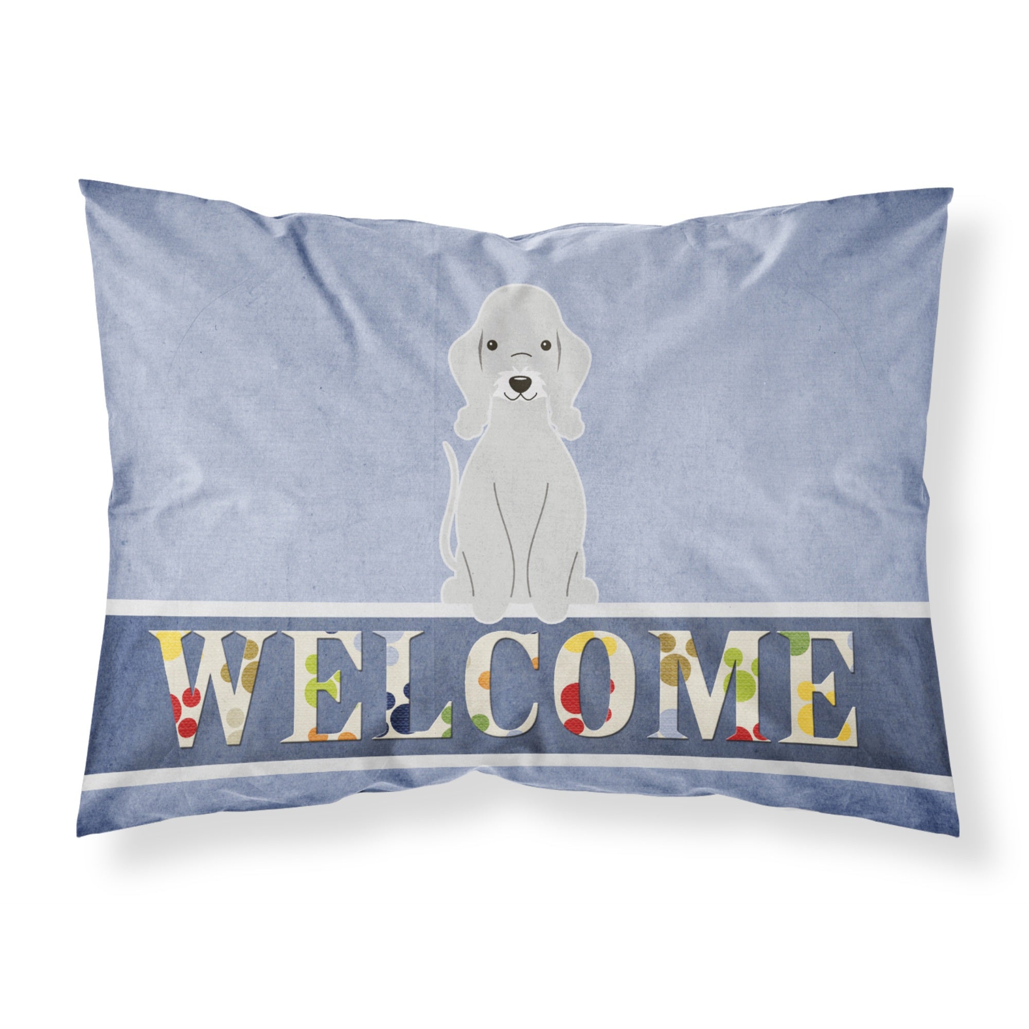 'Caroline'S Treasures Bedlington Terrier Blue Welcome Pillowcase, Standard, Multicolor'