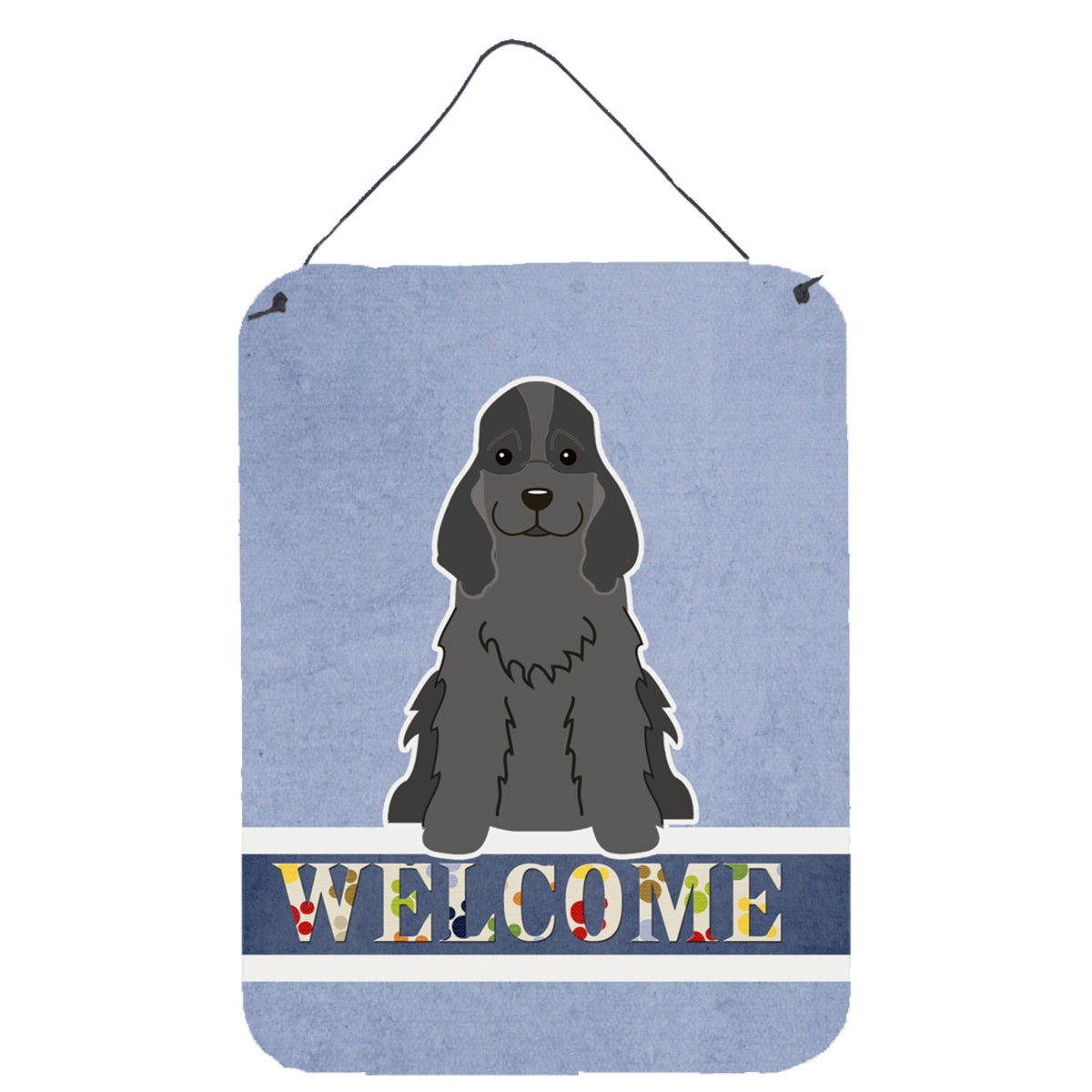 CarolineS Treasures Cocker Spaniel Black Welcome Metal Print, 16 X 12, Multicolor