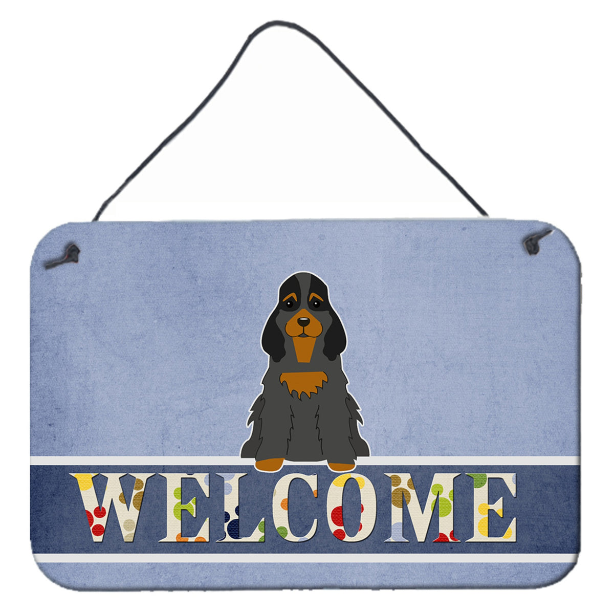 CarolineS Treasures Cocker Spaniel Black Tan Welcome Metal Print, 8 X 12, Multicolor