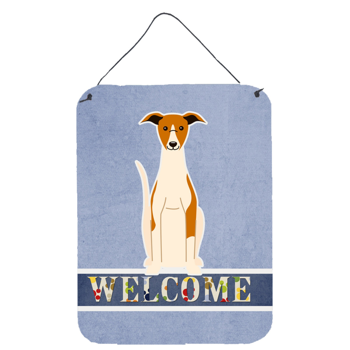 CarolineS Treasures Whippet Welcome Metal Print, 16 X 12, Multicolor