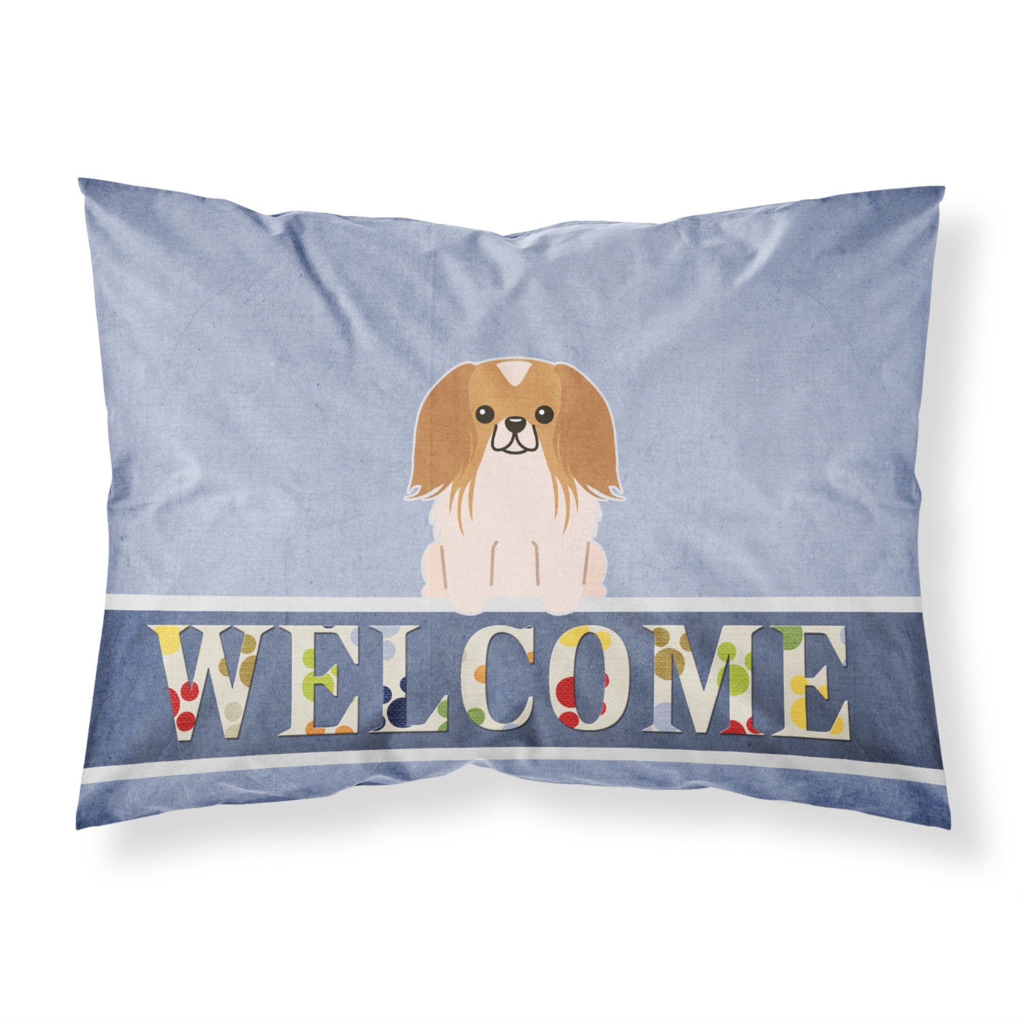 'Caroline'S Treasures Pekingnese Red White Welcome Printed, Polyester, 250 Thread Count, Envelope Closure Pillowcase, Standard,