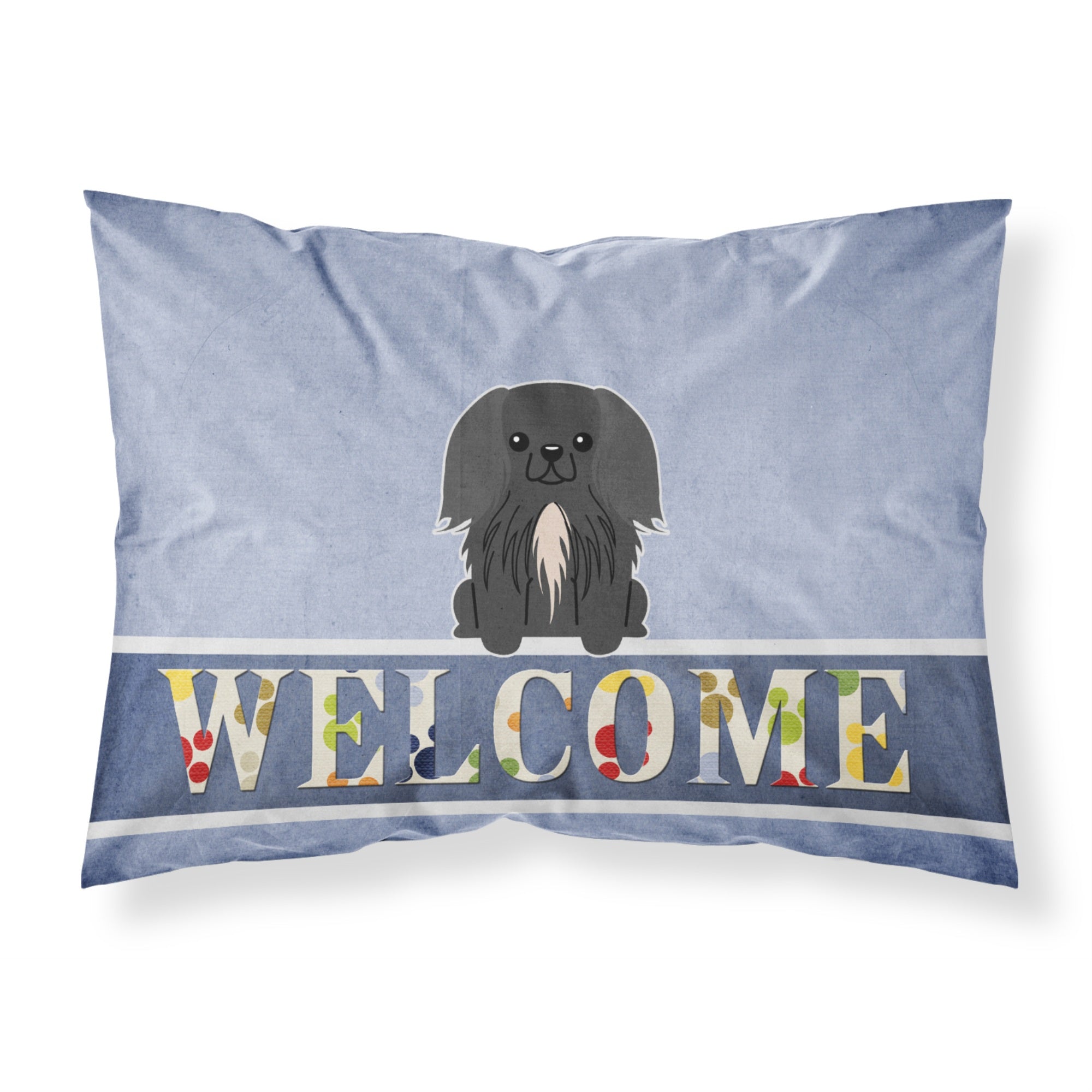 'Caroline'S Treasures Welcome Pekingnese Black Pillowcase, Standard'