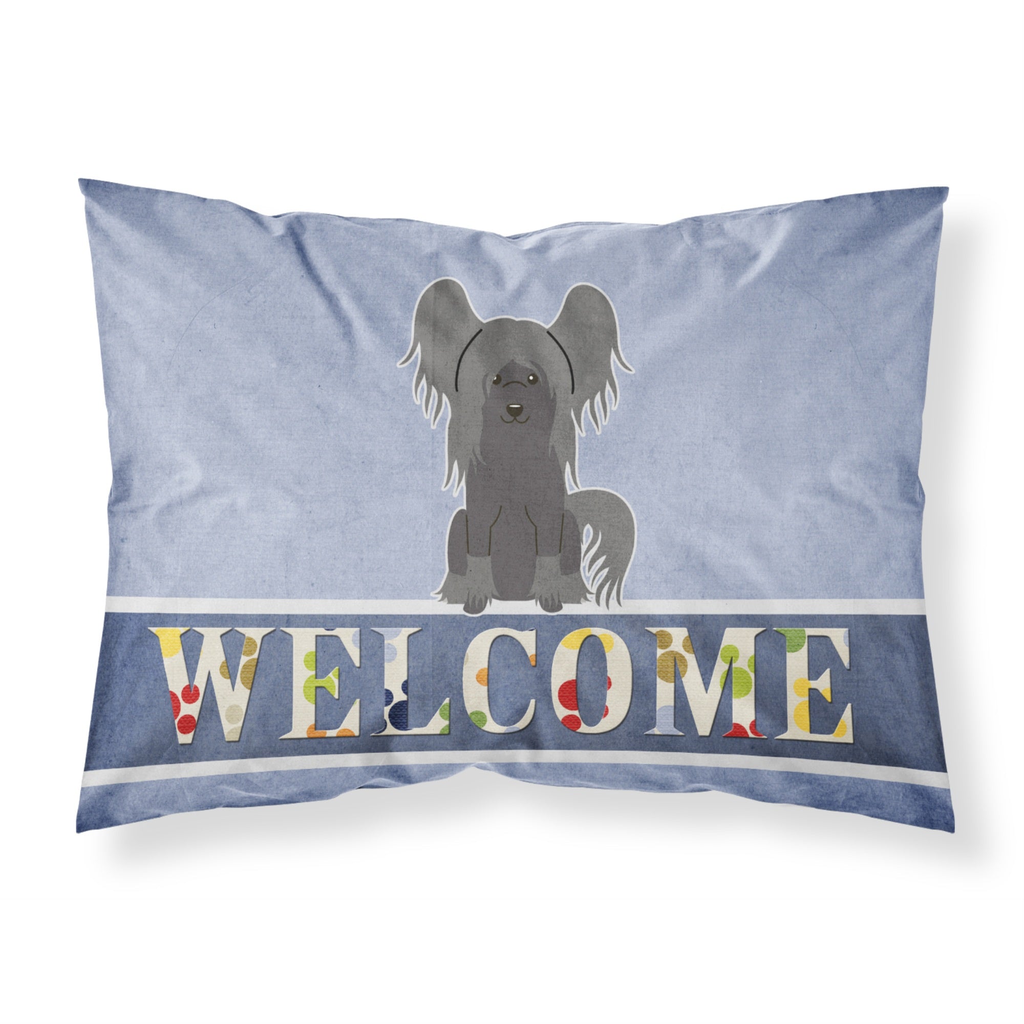 'Caroline'S Treasures Chinese Crested Black Welcome Pillowcase, Standard, Multicolor'