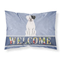 'Caroline'S Treasures White Boxer Cooper Welcome Printed, Polyester, 250 Thread Count, Envelope Closure Pillowcase, Standard, M