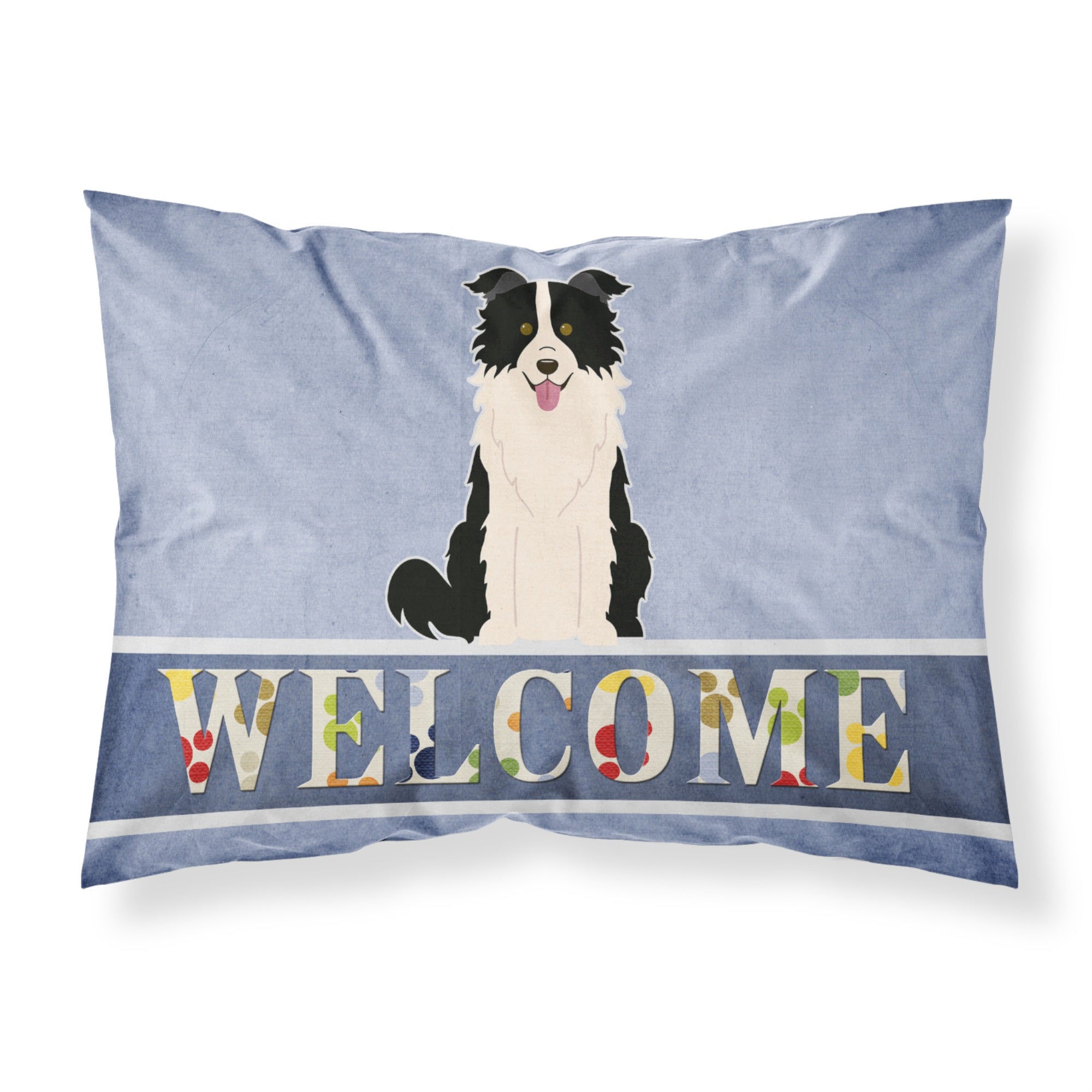 'Caroline'S Treasures Border Collie Black White Welcome Pillowcase, Standard, Multicolor'