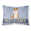 'Caroline'S Treasures Border Collie Red White Welcome Pillowcase, Standard,'