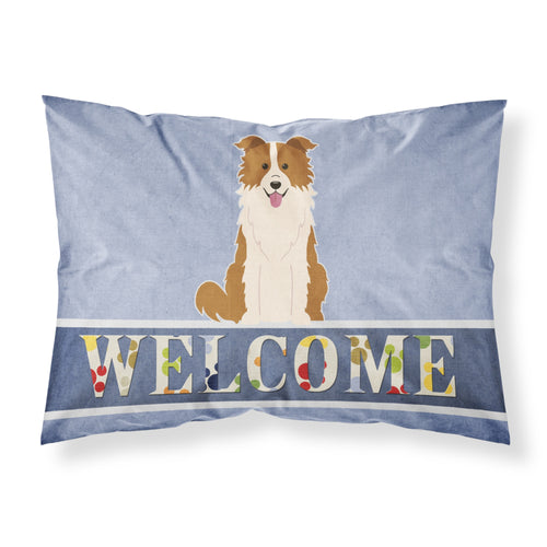 'Caroline'S Treasures Border Collie Red White Welcome Pillowcase, Standard,'