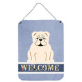 CarolineS Treasures English Bulldog White Welcome Metal Print, 16 X 12, Multicolor