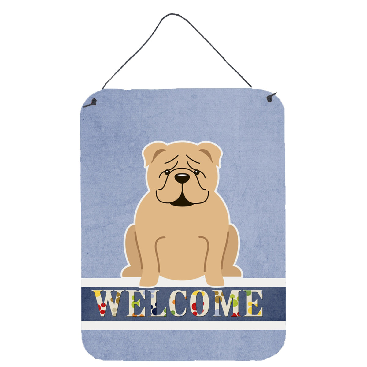 CarolineS Treasures English Bulldog Fawn Welcome Metal Print, 16 X 12, Multicolor