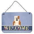 CarolineS Treasures English Bulldog Fawn White Welcome Metal Print, 8 X 12, Multicolor
