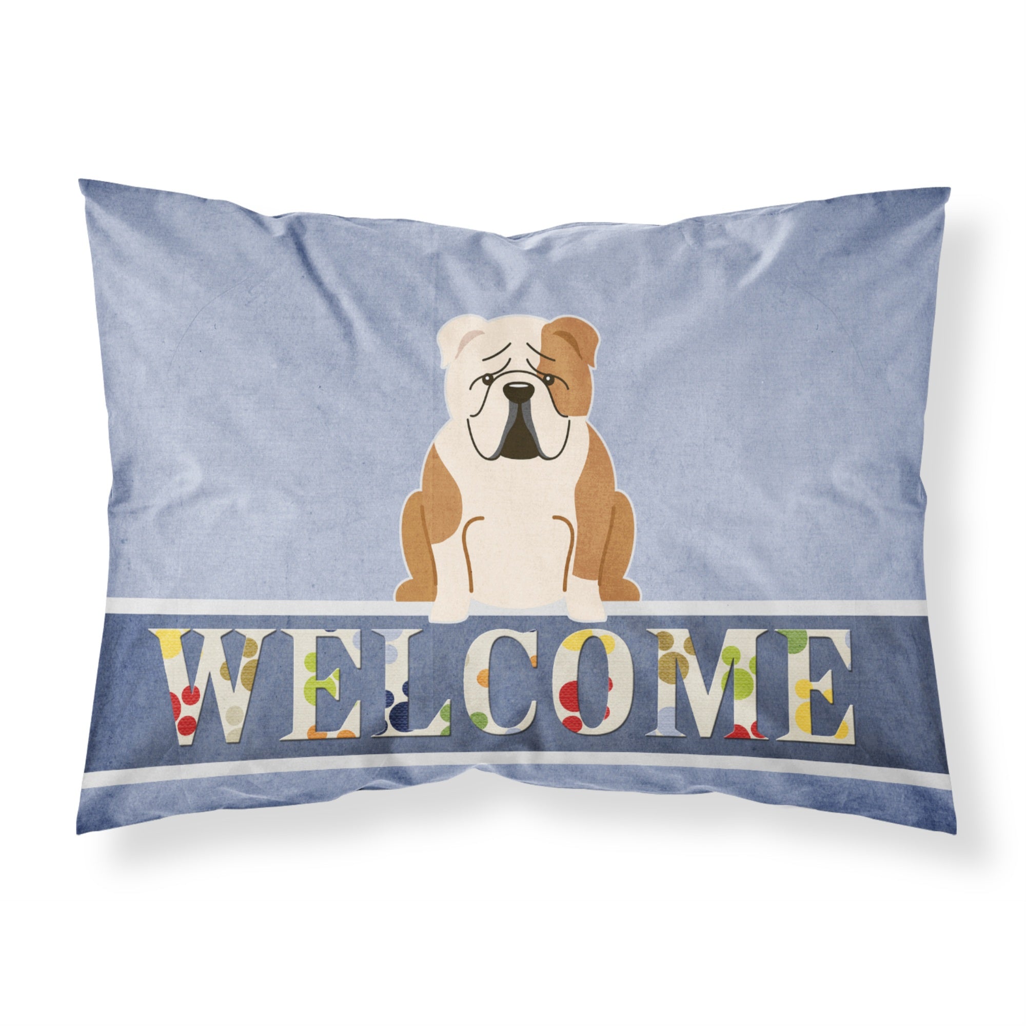 'Caroline'S Treasures English Bulldog Fawn White Welcome Pillowcase, Standard, Multicolor'