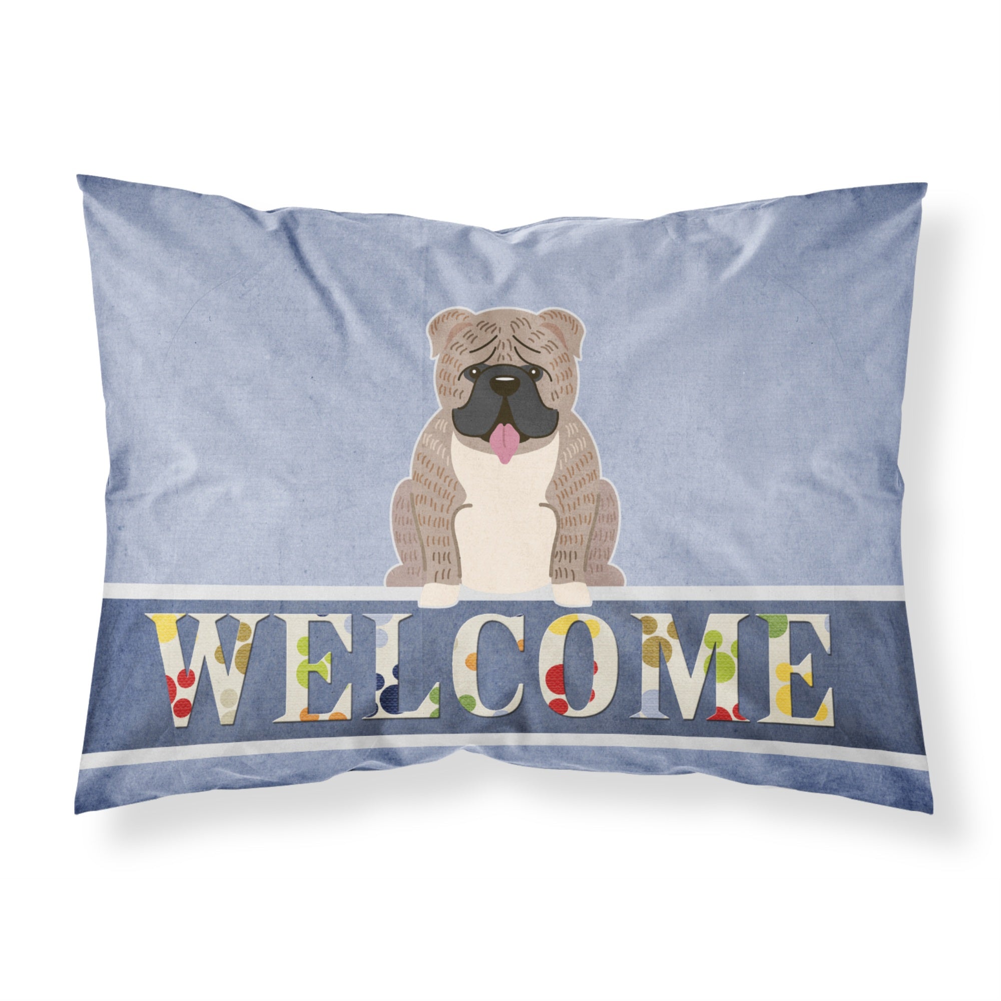 'Caroline'S Treasures English Bulldog Grey Brindle Welcome Pillowcase, Standard,'