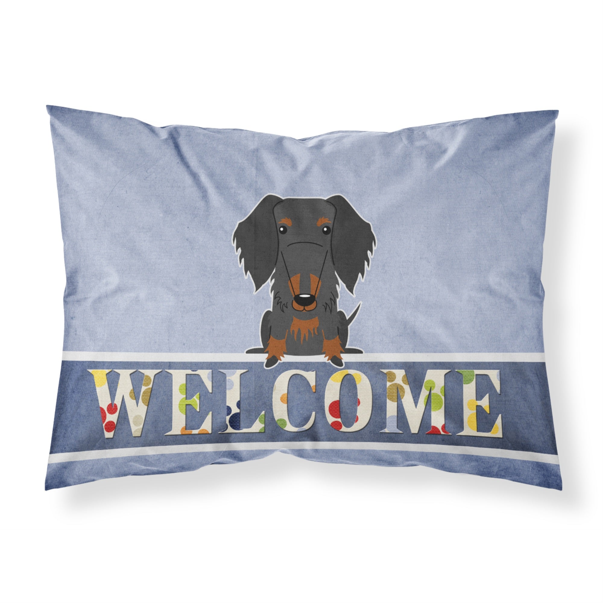 'Caroline'S Treasures Wire Haired Dachshund Black Tan Pillowcase, Standard, Welcome'